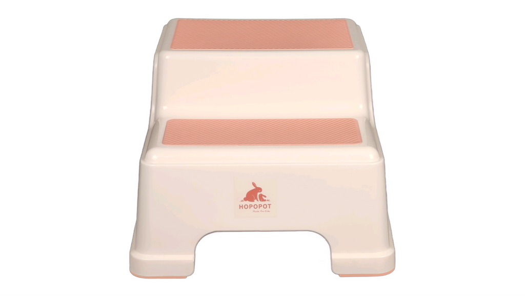 Marche-pieds bébé HOPOPOT rose douceur, vue de face